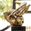 Beckon Venture-Human Face With Hand On His Mouth Showpiece-Golden