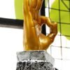 Beckon Venture-Polyresin Okay Sign Hand Sculpture Showpiece-Golden