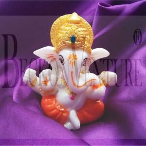 Beckon Venture-Handcrafted Lord Ganesha For Car Dashboard-Orange