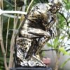 Beckon Venture-Polyersin Human With Hand On His Mouth Showpiece-Gold