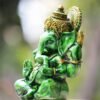 Beckon Venture-Polyresin Handcrafted Lord Ganesha Statue-Dark Green