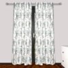 Reyansh Decor-Polyester Blend Leaves Eyelet Curtain-Aqua (Pack Of 3)