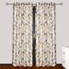 Reyansh Decor-Long Flower Print Polyester Curtain-Coffee SF Print (Pack Of 3)