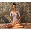 Beckon Venture-Handicraft Yoga Posture Lady Statue-Golden & Blue