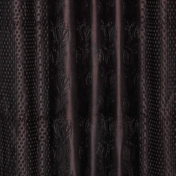 Reyansh Decor-Heavy Long Crush Polyester Curtain-Dark Coffee (Pack Of 3)