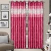 Reyansh Decor-Heavy Polyester Jacquard Punch Curtain-Pink T (Pack Of 3)