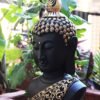 Beckon Venture-Polyresin Meditating Buddha Head Statue-Black