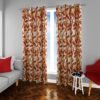 Reyansh Decor-Polyester Floral Grommet Curtain-Maroon N (Pack Of 3)