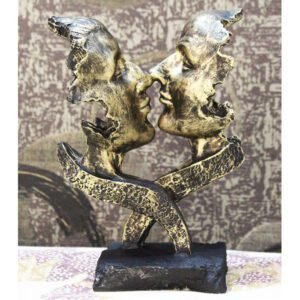 Beckon Venture-Valentine Romentic Love Couple Statue-Gold