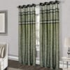 Reyansh Decor-Heavy Polyester Digital Panel Curtain-Green (Pack Of 3)