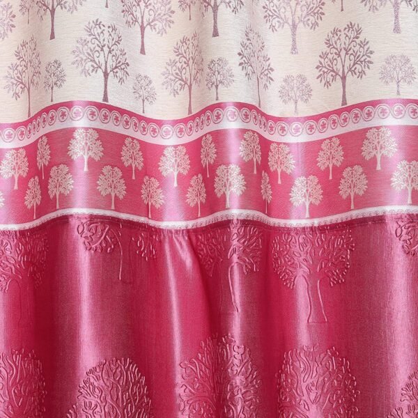 Reyansh Decor-Heavy Polyester Jacquard Punch Curtain-Pink T (Pack Of 2)