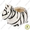 Divine Shop-Handcrafted Resin Zebra Succulent Planter-Black & White
