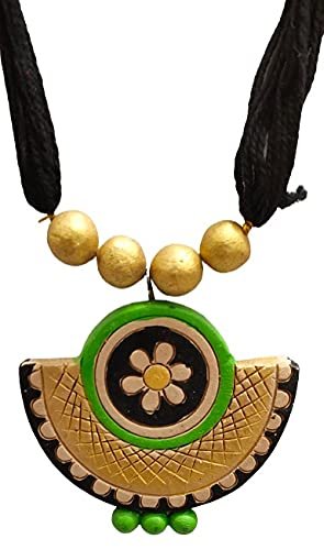 Mukherjee Handicraft-Women's Traditional Terracotta Jewellery Set-Multicolor