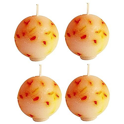 PURE INDIAN CANDLE-Handpourd Sandalwood Scented Rustic Chunk Ball Candle-Orange