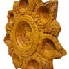 Mukherjee Handicraft-Terracotta Clay 7 Diwali Diya Puja Decorative Tray-Brown
