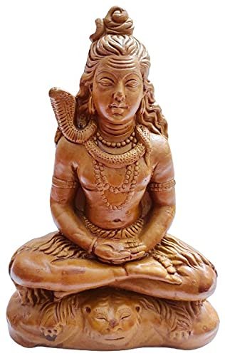 Mukherjee Handicraft-Handmade Terracotta Bholenath Shiva Statue-Brown