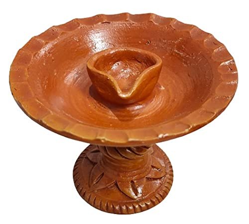 Mukherjee Handicraft-Terracotta/Earthen Clay Decorative Diwali Diya-Brown