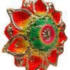 Mukherjee Handicraft-Terracotta Decorative 7 Diwali Diya Tray-Multicolor