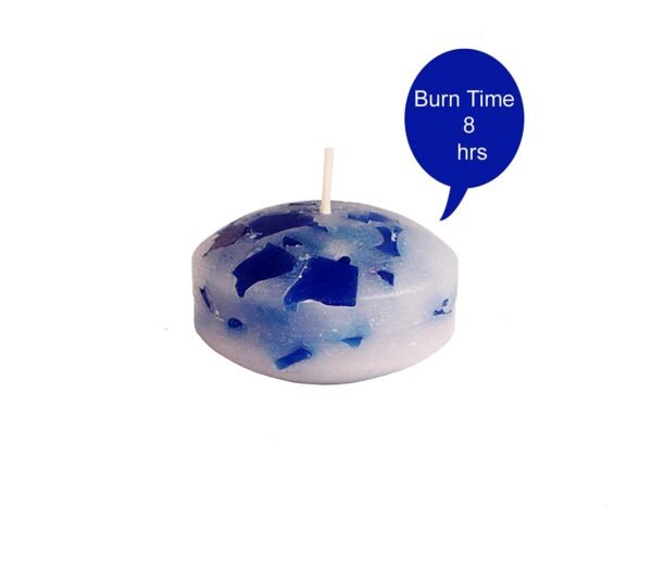 PURE INDIAN CANDLE-Handpourd Forest Scented Floating Candle-Blue (Pack Of 4)