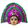 Mukherjee Handicraft-Paper Wall Hanging Maa Durga Mask-Purple & Green