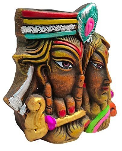 Mukherjee Handicraft-Handcrafted Idol Pen Stand/Flower Pot Showpiece-Multicolor