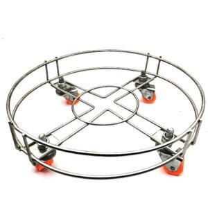 Divine Shop-Stainless Steel Cylinder Trolley With Moving Wheels