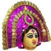Mukherjee Handicraft-Paper Wall Hanging Maa Durga Mask-Purple & Golden