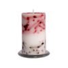 PURE INDIAN CANDLE-Handmade Floral Fragrance Rustic Pillar Candle-Red