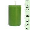 PURE INDIAN CANDLE-Handmade Jasmine Scented Rustic Pillar Candle-Green ( Pack Of 6)