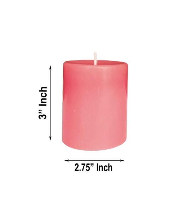 PURE INDIAN CANDLE-Rosewood Wreath Scented Handmade Pillar Candles-Pink ( Pack Of 4)