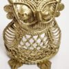 Mukherjee Handicraft-Handcrafted Brass Dhokra Owl Showpiece-Golden