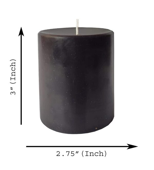 PURE INDIAN CANDLE-Handmade Cinnamon Scented Pillar Candle-Black ( Pack Of 2)