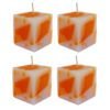 PURE INDIAN CANDLE-Handpourd Sandlewood Scented Wax Candle-Orange (Pack Of 4)