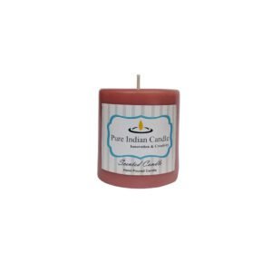 PURE INDIAN CANDLE-Pecan Chocolate Scented Fragrance Rustic Pillar Candle-Brown