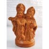 Mukherjee Handicraft-Terracotta Radha Krishna Statue-Brown