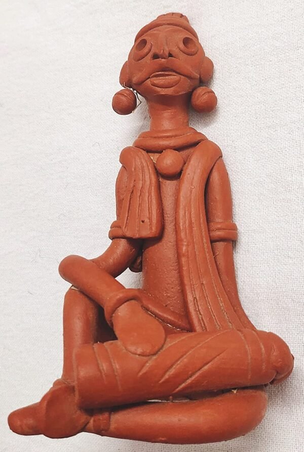 Mukherjee Handicraft-Handmade Terracotta Adivashi Showpiece-Brown