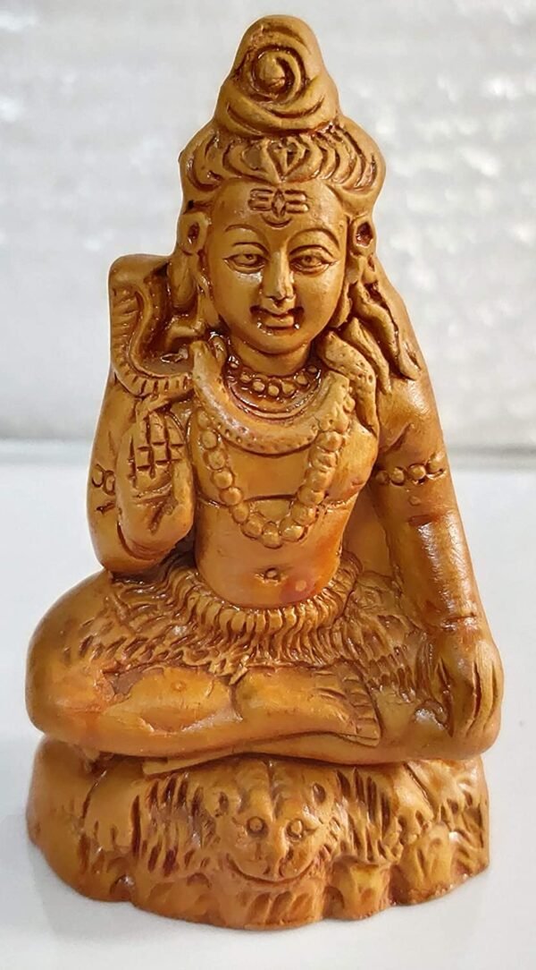 Mukherjee Handicraft-Terracotta Bholenath Shiva Statue-Brown