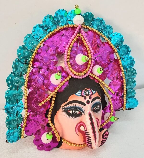 Mukherjee Handicraft-Paper Wall Hanging Lord Ganesha Mask-Multicolor