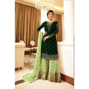 Jogmaya Fashion-Women's Ayesha Takia Heavy Embroidred Plazzo Suit-Green