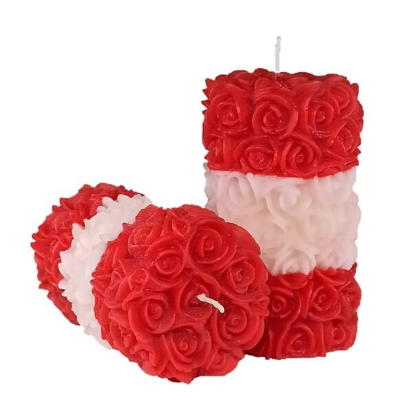 SHRADDHA CREATION-Floating Rose Wax Scented Decorative Candle-Red & White (Pack Of 10)